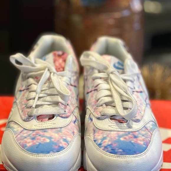 ๐ Nike Womenโs Air Max 1 Cherry Blossom print 528898 ๐ Sz 9 - Picture 11 of 12